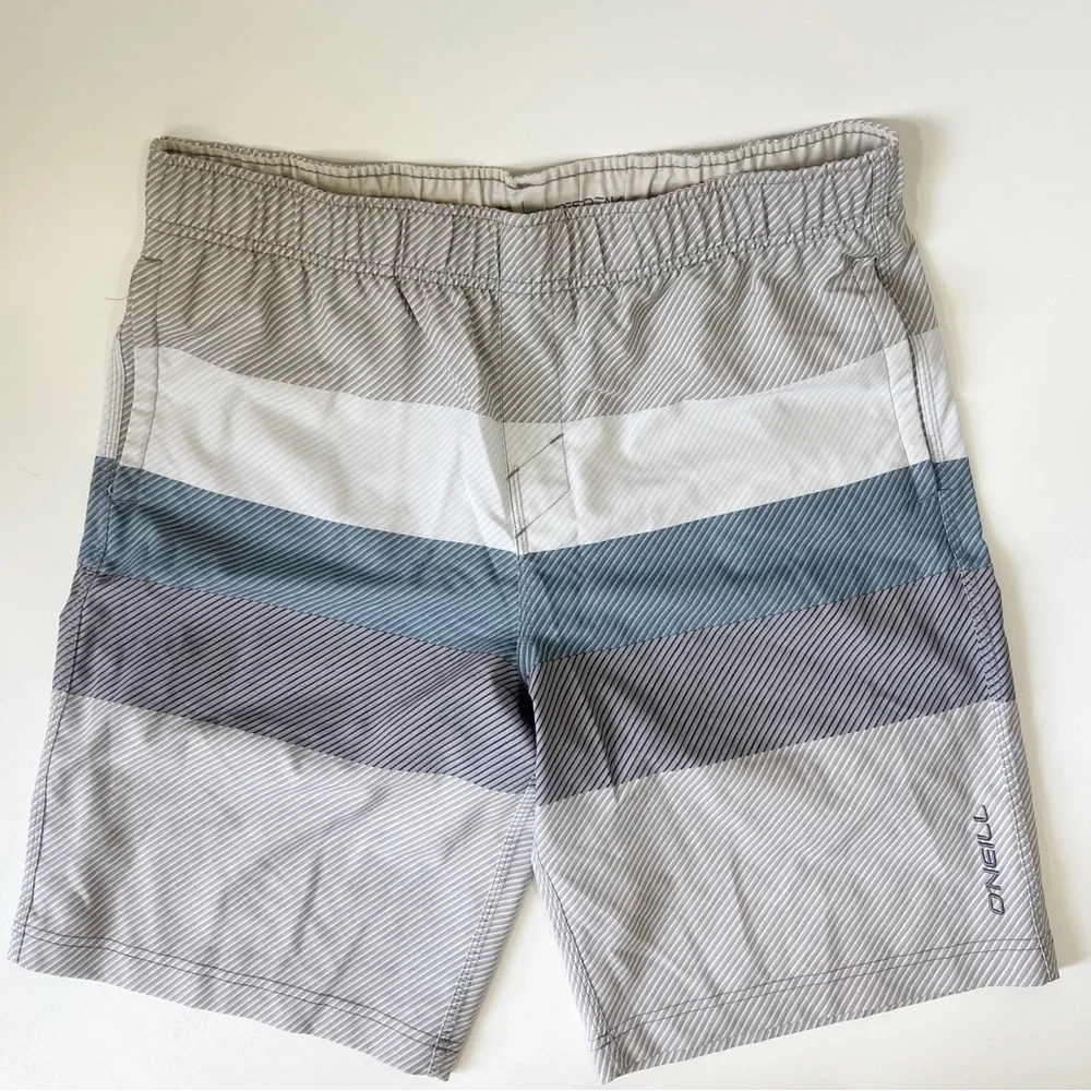 O’Neill Hyperfreak Swim Trunks Gray Blue Size Large